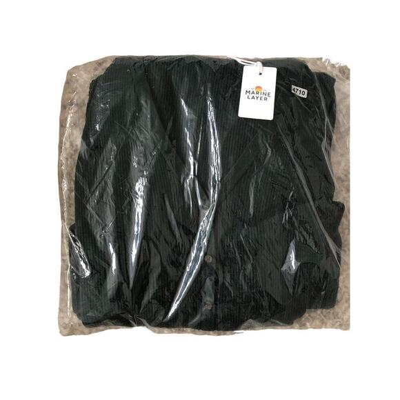 Marine Layer Brea Dress Rib Button Down Long Sleeve Midi Ponderosa Pine NWT L - Picture 3 of 7